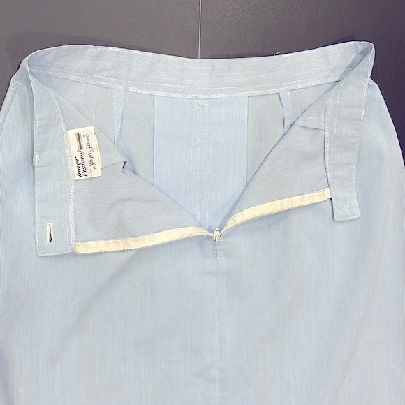 🛑🛑SOLD Vintage 70s Blue Pinstripe Ship n Shore Skirt - Picture 13 of 16